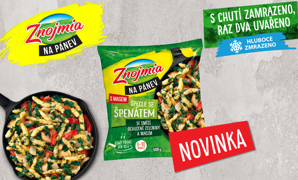 Znojmia uvádí špecle se špenátem a kuřecím masem