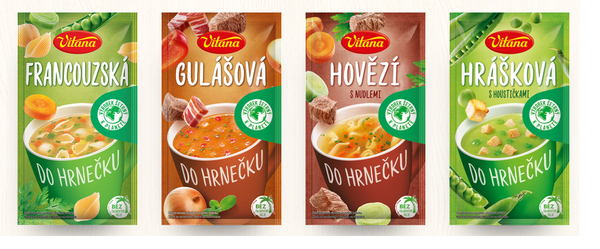 Polévky Do hrnečku Vitana s nízkou uhlíkovou stopou